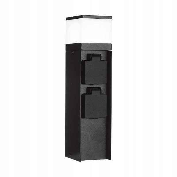 V-tac Led zahradní sloupek G9 2 zásuvky 2x16A 23 cm 3600 W IP44 grafit