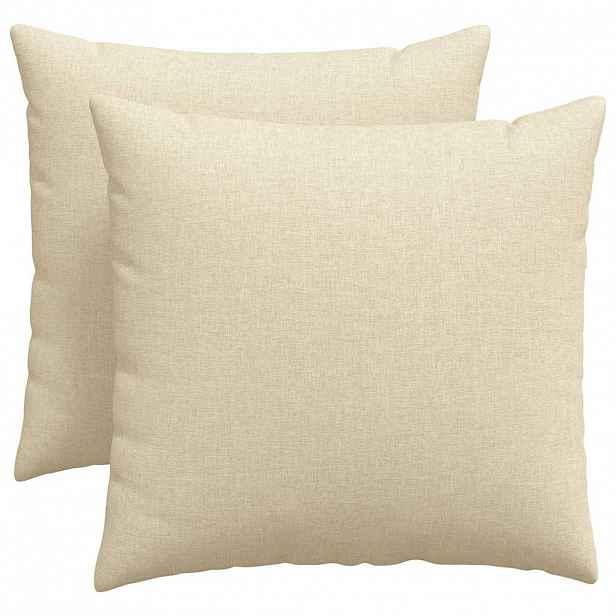 vidaXL Pohovkové polštáře 2 ks textil Krémová 50 x 50 cm