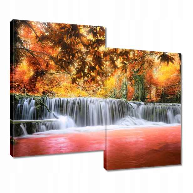 Obraz 80x70 Oranžový vodopád