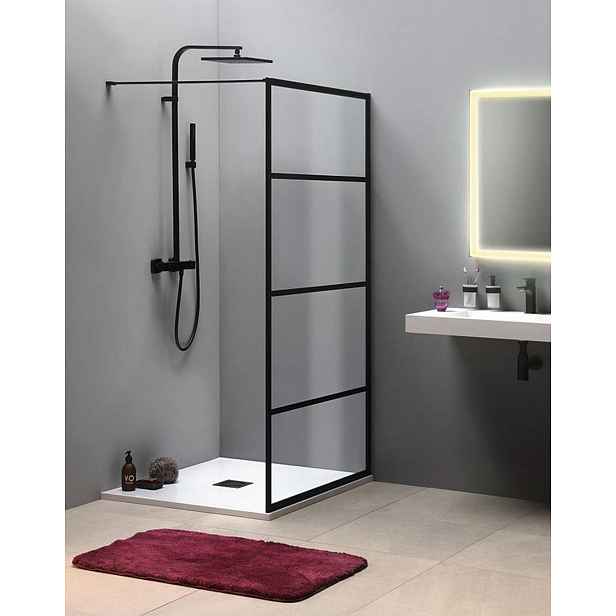 Gelco Cure Black - Sprchová zástěna 80x200 cm, černá mat/čiré sklo CB80
