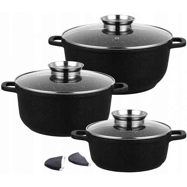 Klausberg Granitové Hrnce Sada KB7359 8 Prvků Pro Domácí Kuchyni Indukce