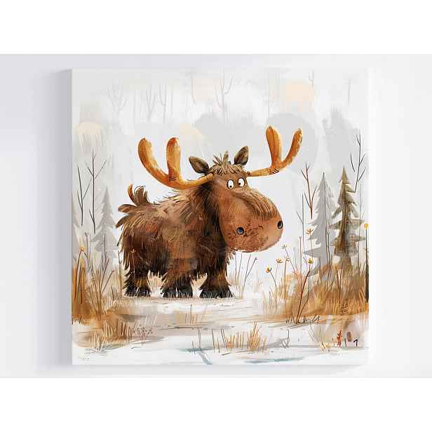 Obraz Na Plátně Canvas Hnědý Los Sob Zvířátko Les 50x50