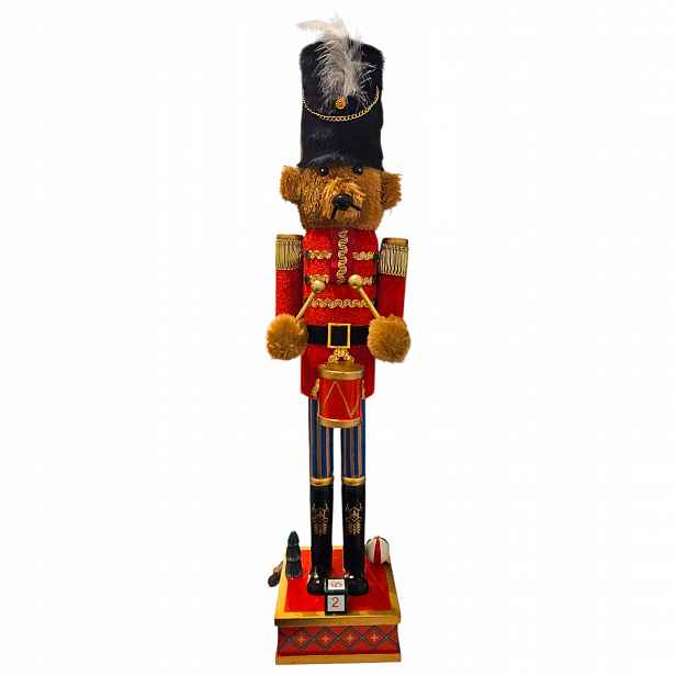 Velmi Velký Louskáček figurka Voják Medvídek Dřevěný 61 cm XXL