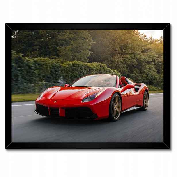 Plakáty v rámu 40x30 Červené Ferrari Cesta