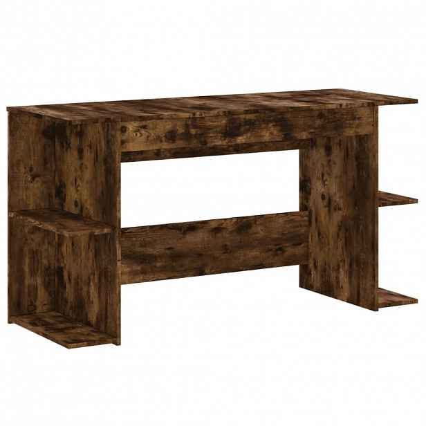 vidaXL Psací stůl kouřový dub 140 x 50 x 75 cm kompozitní dřevo