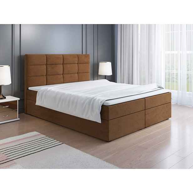 Čalouněná postel LILLIANA 1 - 140x200, hnědá