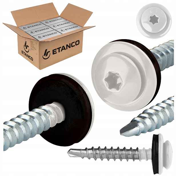 Farmářské vruty Torx 4,8x35 mm Ral 9010 1500 ks, vruty Etanco Gtf P