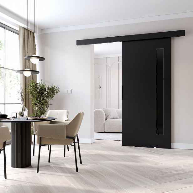 Interiérové dveře na stěnu BARRET 17 - 96 cm, černé