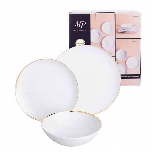 Jídelní servis porcelánové talíře MariaPaula Moderna Gold 18 dílů pro 6 osob