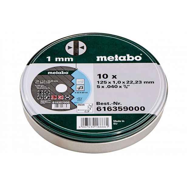 Metabo - 10 řezných kotoučů SP 125 x 1,0 x 22,23 mm 616359000