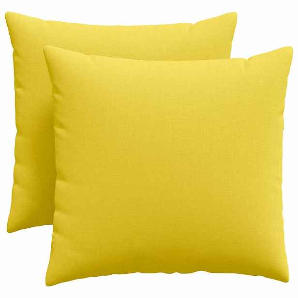 vidaXL Pohovkové polštáře 2 ks textil Světlá žlutá 50 x 50 cm