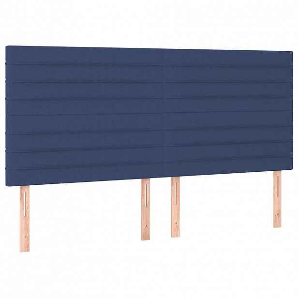 vidaXL Čelo postele modré 160x5x118/128 cm látkové
