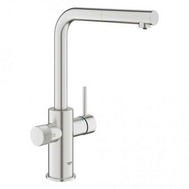 Grohe GROHE Blue Pure 2022 dřezová baterie s vytahovací sprškou supersteel 30590dc0 G30590DC0