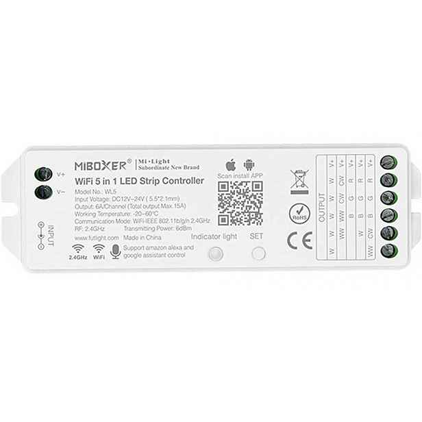 WL5 Wi-Fi Led ovladač 5v1 12V-24V 15A