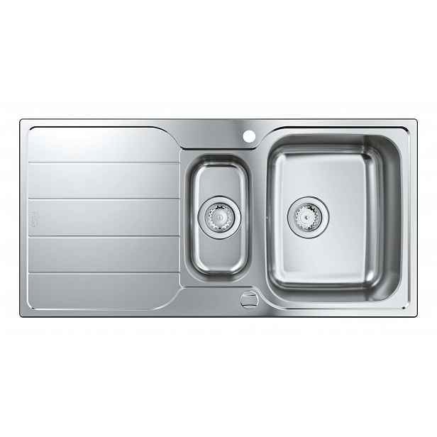Grohe - Dřez K500 s automatickým odtokem, 100x50 cm, kartáčovaná nerez 31572SD1
