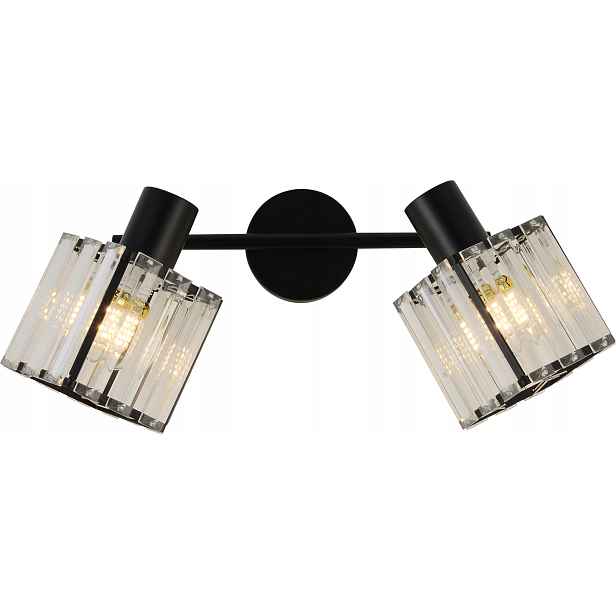 Nástěnná Lampa Černá Pohyblivá 2xE14 Sklo Loft Vargo DL1321
