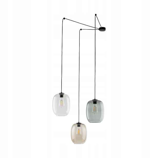 Závěsná lampa Elio Mix Skleněné Stínidla 3xE27 150 cm Stropní Moderní Obývací pokoj