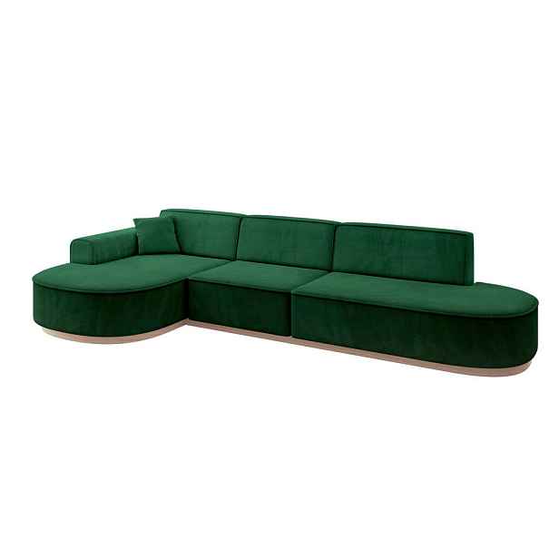 ALTDECOR ROHOVÁ SEDAČKA s otomanem, levá MARI-L2-v1 328x171x83 Zelená Velur