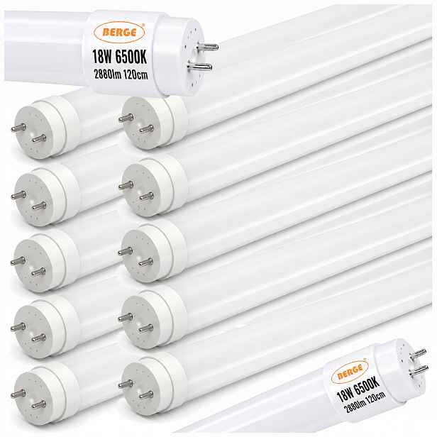 10 x zářivky Led trubice 18W 58W T8 120 cm 6500K Studená pro svítidla