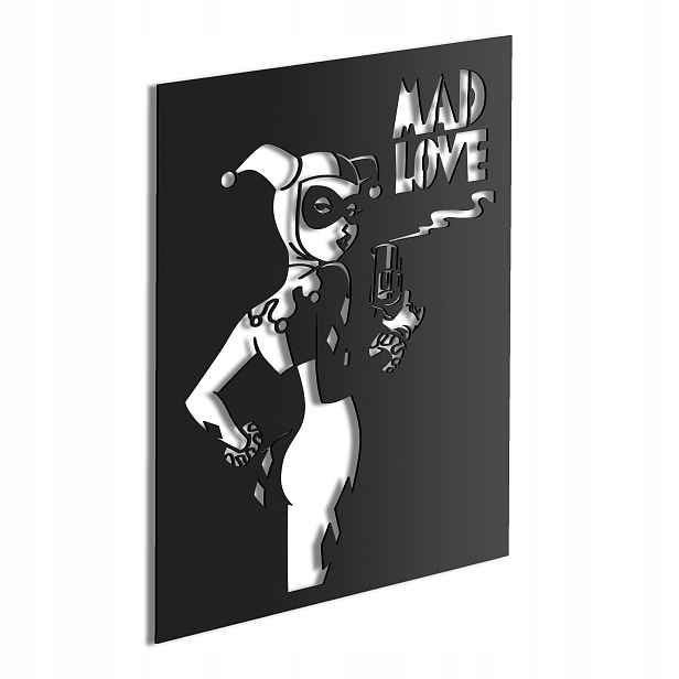 3D dřevěný obraz Harley Quinn Nástěnná Dekorace Dárek