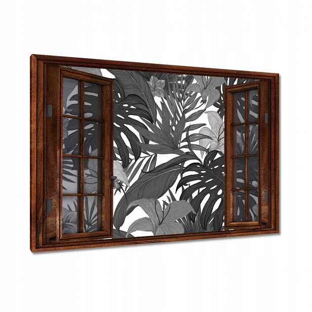 Obrazy 90x60 Černobílá monstera