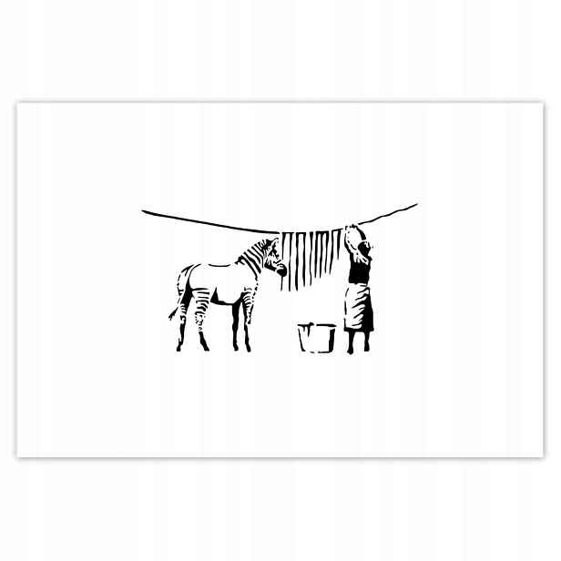 Fototapety 104x70 Praní zebry Banksy Pruhy