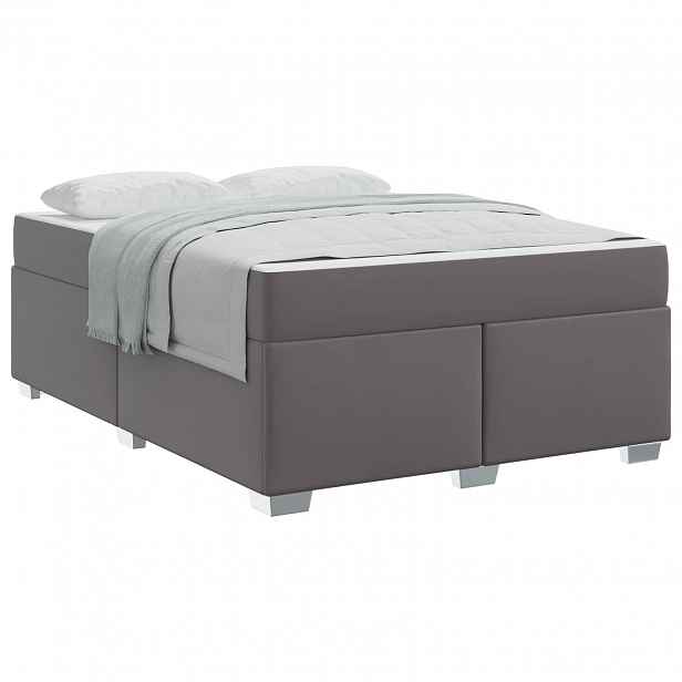 vidaXL Rám postele Šedá 160 x 200 cm PVC