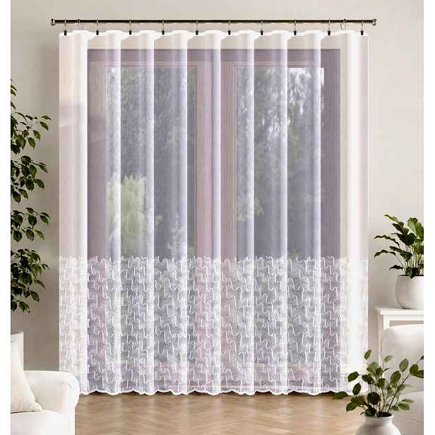 Záclona vzor 107245 velikost 300 x 250 cm rovná (hotová) s lemováním