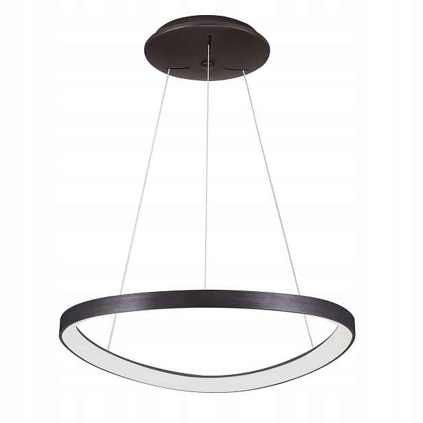 Závěsná Led lampa kávová hnědá kulatá 65 cm do jídelny 3000K Italux