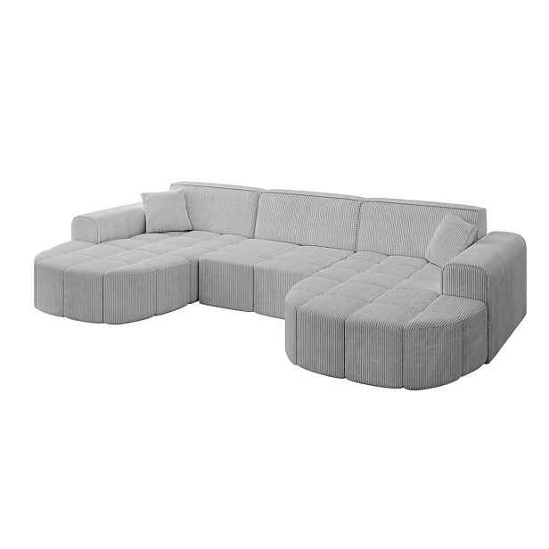 ALTDECOR SEDACÍ SOUPRAVA ve tvaru U LIVO-U1 315x173x79,5 Šedá Manšestr