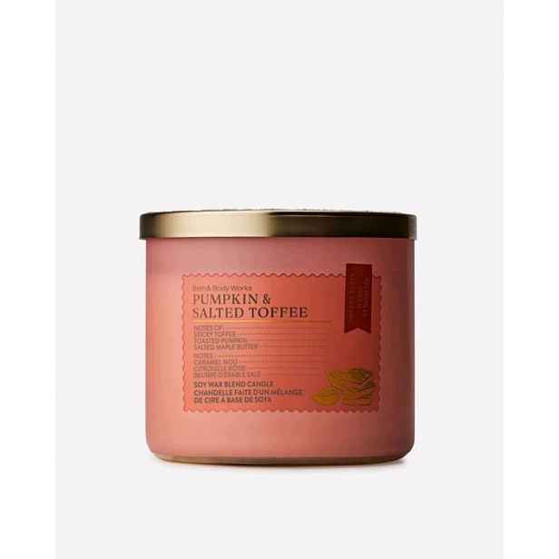 Bath&Body Works Pumpkin & Salted Toffee 3-knotová vonná svíčka 411 g