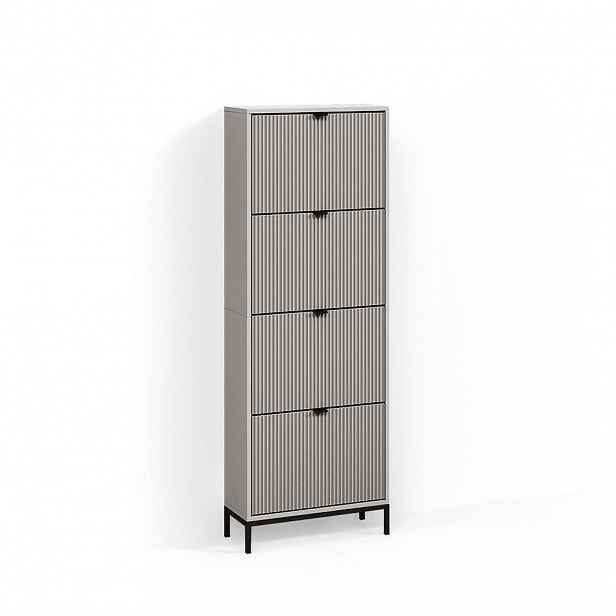 Livinity® BOTNÍK NA BOTY Aterno Šedá 60 x 168 cm se 4 zásuvkami