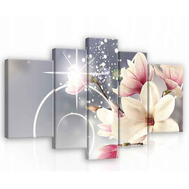 Obraz 5 Části Květiny Magnolie Na Plátně Stěna Ložnice 170x100