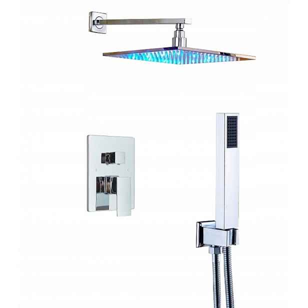Podomítkový Set Dešťová Sprcha 25 CM Led Chrom