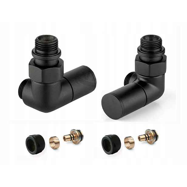 Axiální radiátorové ventily Apm Black Pex x2ks