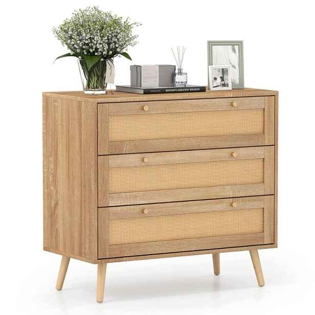 Komoda Costway 80 x 40 x 75,5 cm dub přírodní