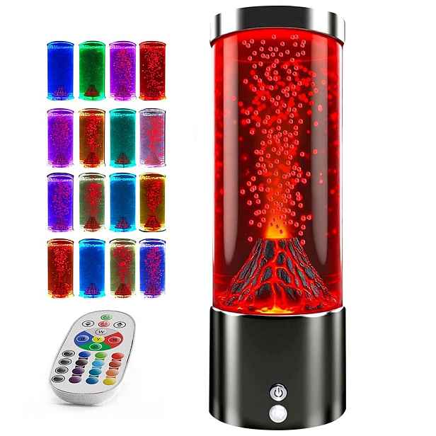 Lávová Lampa Vulkanická Lampa Noční Led Rgb Barev Dekorace Dálkový Ovladač