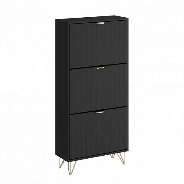 Vicco SKŘÍŇ NA BOTY Helge Černá 60 x 128.5 cm 3 přihrádky