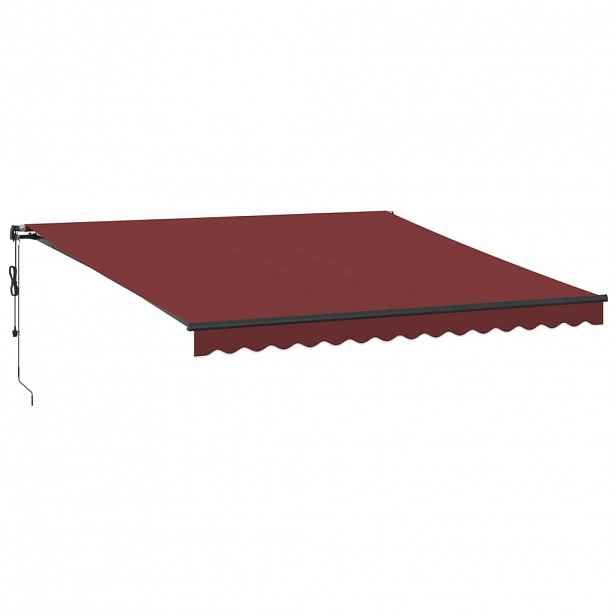 vidaXL Stahovací markýza Vínová 400 × 350 cm Polyester