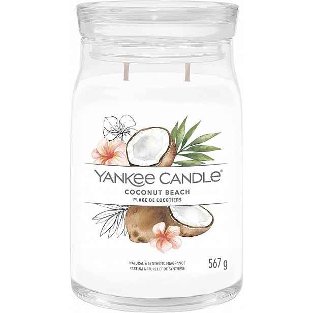 Yankee Candle vonná svíčka Signature ve skle velká Coconut Beach 567g