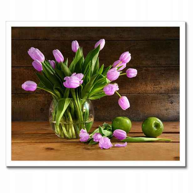 Plakáty v rámu 50x40 Fialové tulipány