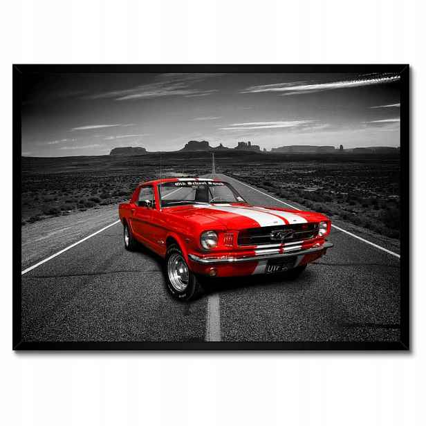 Plakáty v rámu 70x50 Červený Ford Mustang