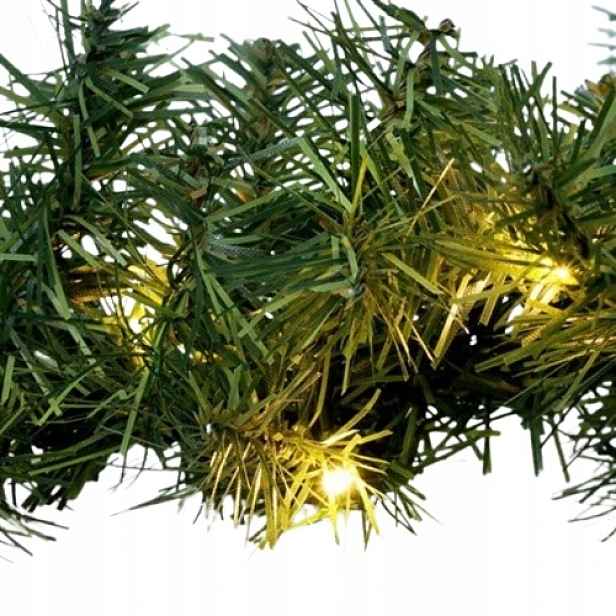 Led vánoční girlanda s jehličím, 7m, 112x Led, časovač, 230V, IP44