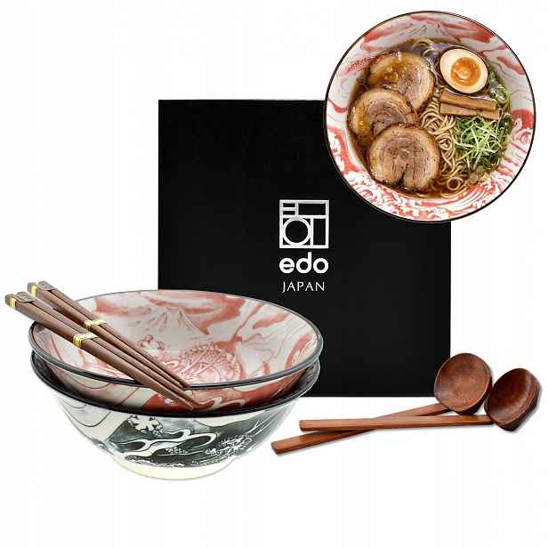 Sada 2 misek s lžícemi a paličkami Ramen Dragon 20.5 cm 1000 ml MIX Gp