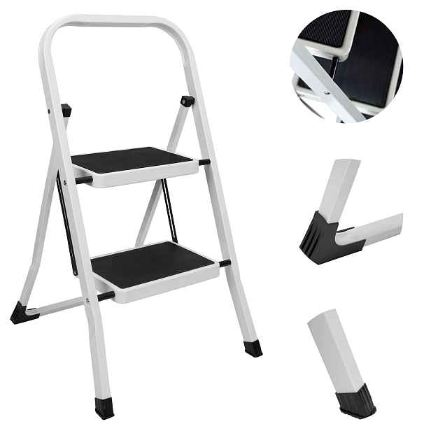 Žebřík Ocelový Univerzální 2 Schůdky Multifunkční 150 Kg