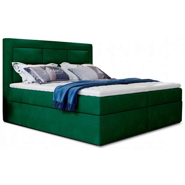 Boxspring KORBELA 09 160x200, zelená látka