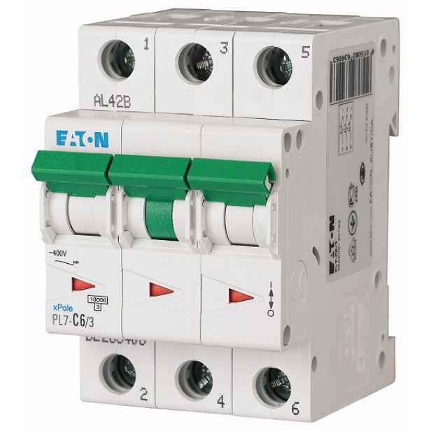 Jistič Eaton PL7-C6/3 10 kA C 6 A