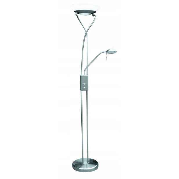 Podlahová lampa chrom Gamma klasická s teplým leskem do obývacího pokoje Rabalux