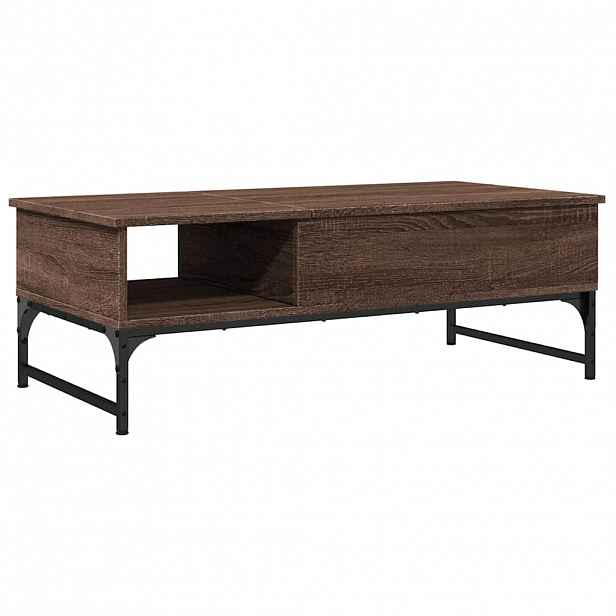 vidaXL Konferenční stolek hnědý dub 100 x 50 x 35 cm kompozit a kov