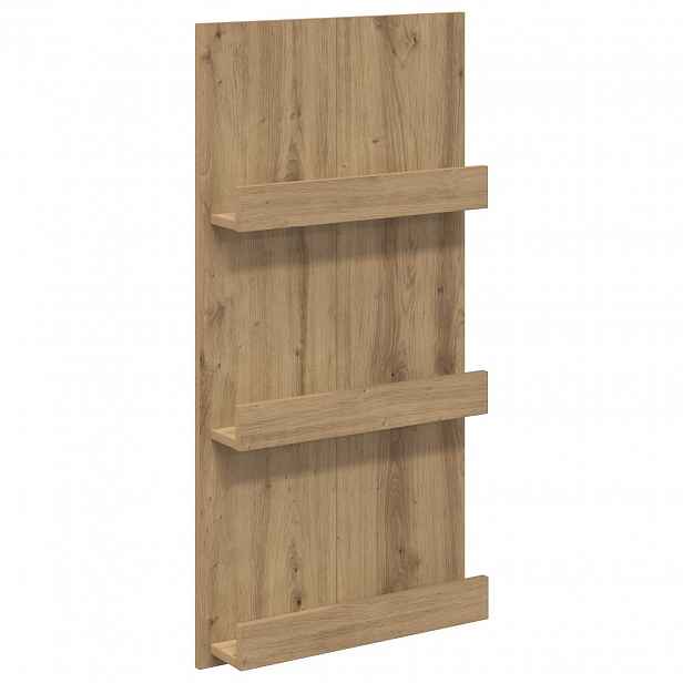 vidaXL Regál na časopisy s policí Artisanový dub 51 x 11 x 102 cm
